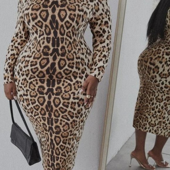 LEOPARD Skin Bodycon Dress In (XL) - Picture 5 of 5